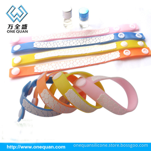Fragrance button mosquito repellent bracelet with plant essential oil